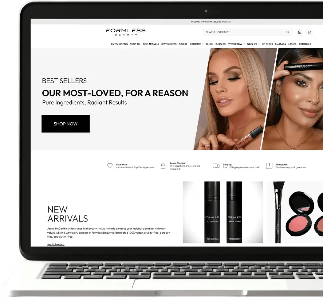 Formless Beauty Shopify Plus storefront