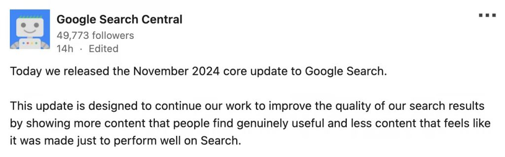 Google November Core Update