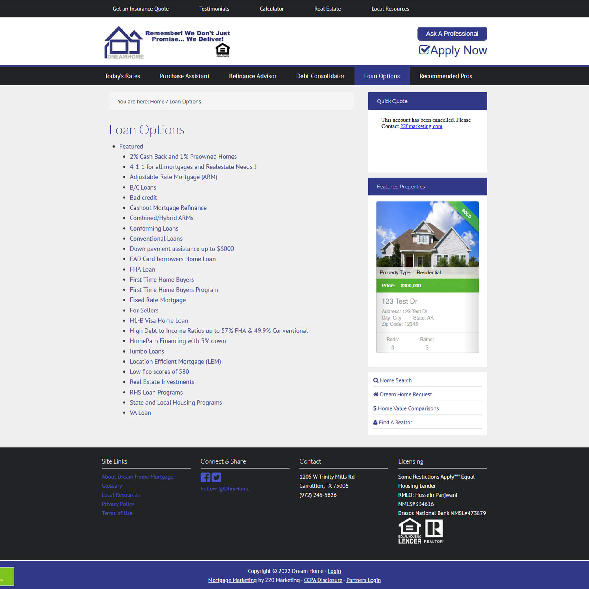 Before redesign