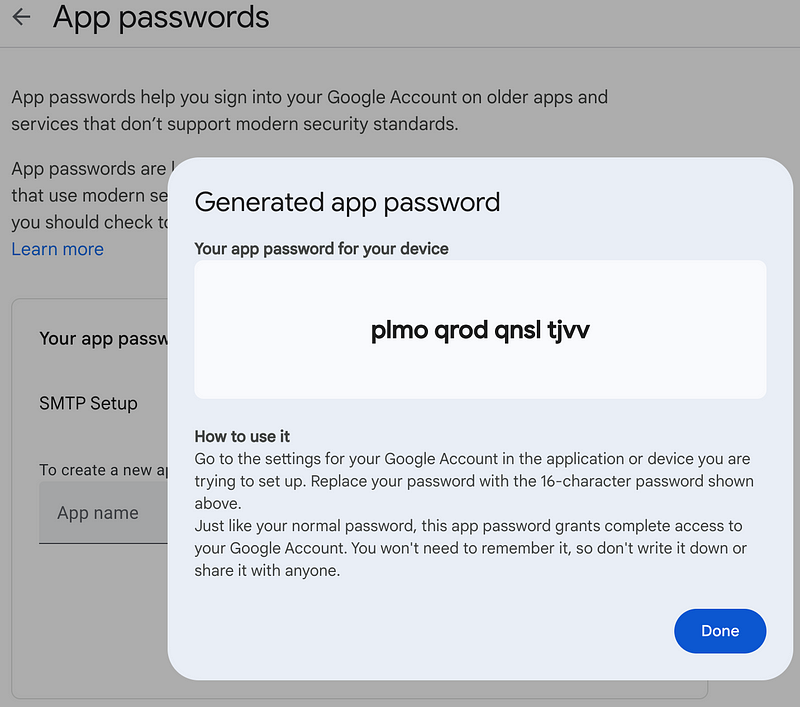 Google App Password
