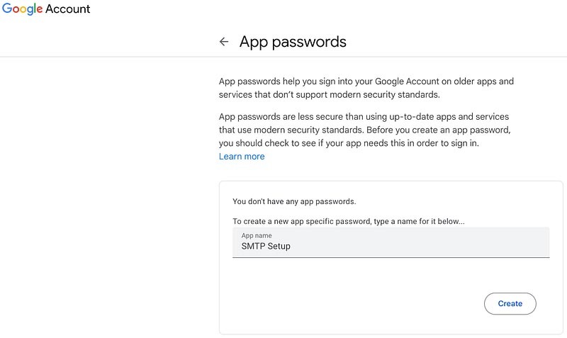 Set Up SMTP